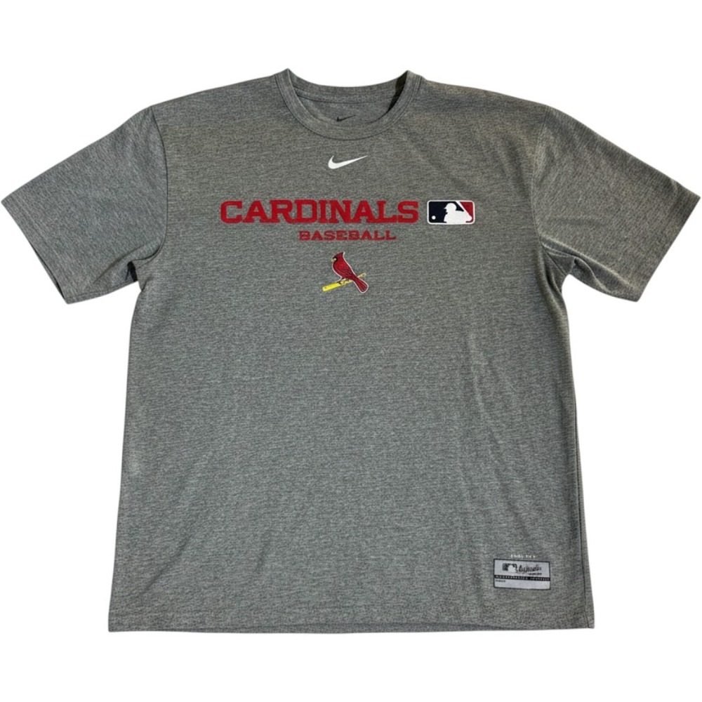 Nike St Louis Cardinals MLB Authentic Collection Dri-Fit Heather Gray Shirt M